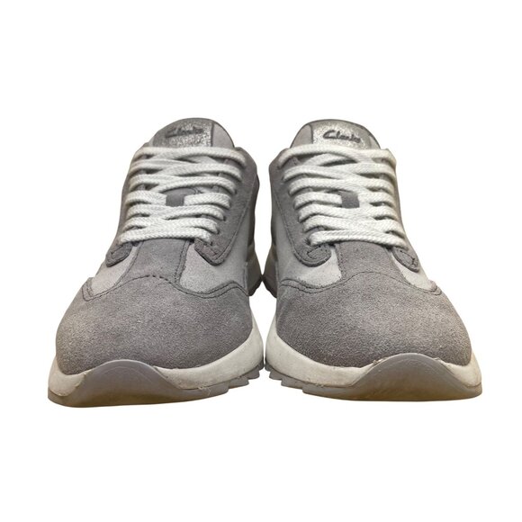 Clarks Women’s Gray Suede With Cushioned Insole Lace-Up Casual Sneakers Size 8 - Picture 2 of 8